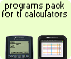 Programs pack for TI calculators