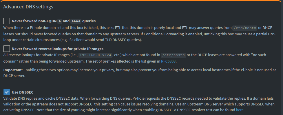Activation de DNSSEC sur Pi-Hole