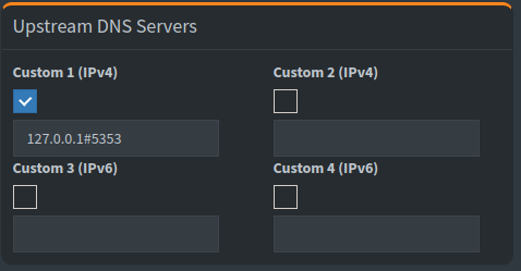 Paramétrage du serveur DNS de Unbound dans Pi-Hole