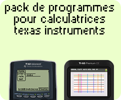 Pack de programmes pour calculatrices Texas Instruments